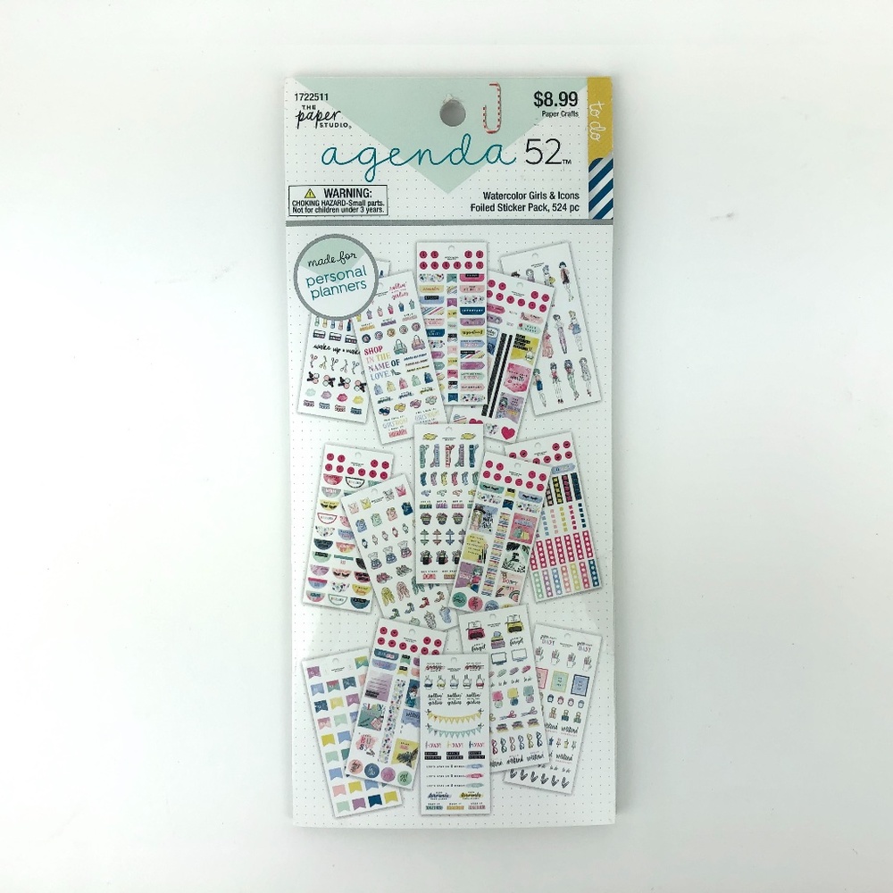 Agenda 52 Watercolor Girls & Icons Foiled Sticker